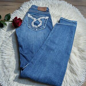 Big Star Sweet Skinny Jeans 29R Low Rise Embellished Pockets Stretch Denim 👖